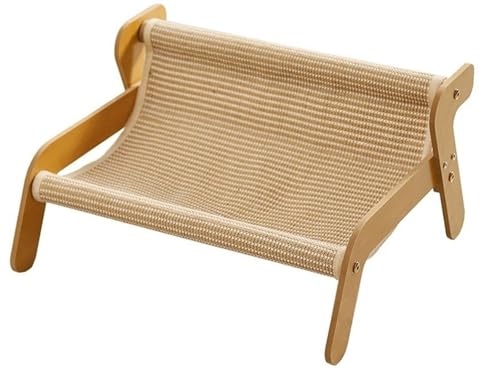 HUFENYU The Claw Lounge 2-in-1-Katzenkratzbrett Und Liege, Schaukel-Katzenkratzbrett, Katzen-Sisal-Loungesessel, Verschleißfestes Kratzbrett, Liegestuhl, Haustierbetten(Linen Style) von HUFENYU