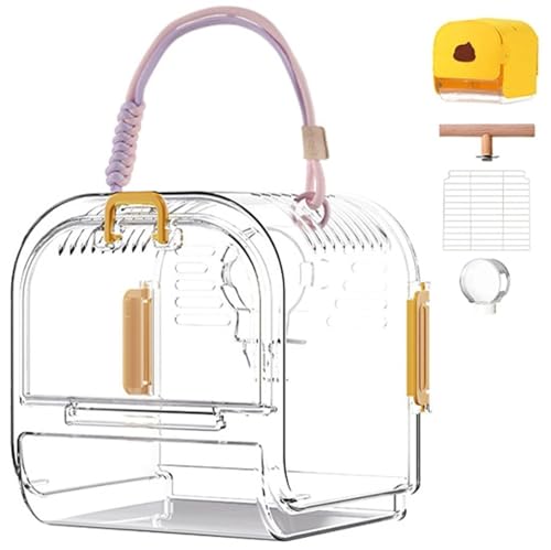 HUFENYU Tragbarer Vogelkäfig Aus Kunststoff, Leicht, Wasserdicht, Belüftet, Reise-Vogelkäfig for Outdoor-Abenteuer Und Camping, Leicht Zu Tragender Vogelträger for Vögel Und Wellensittiche(Yellow) HUFENYU Tragbarer Vogelkäfig Aus Kunststoff, Leicht, Wasserdicht, Belüftet, Reise-Vogelkäfig for Outdoor-Abenteuer Und Camping, Leicht Zu Tragender Vogelträger for Vögel Und Wellensittiche(Yellow) von HUFENYU