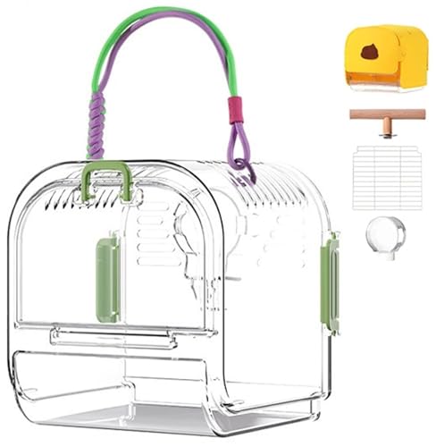 HUFENYU Tragbarer Vogelkäfig Aus Kunststoff, Leicht, Wasserdicht, Belüftet, Reise-Vogelkäfig for Outdoor-Abenteuer Und Camping, Leicht Zu Tragender Vogelträger for Vögel Und Wellensittiche(Green) HUFENYU Tragbarer Vogelkäfig Aus Kunststoff, Leicht, Wasserdicht, Belüftet, Reise-Vogelkäfig for Outdoor-Abenteuer Und Camping, Leicht Zu Tragender Vogelträger for Vögel Und Wellensittiche(Green) von HUFENYU