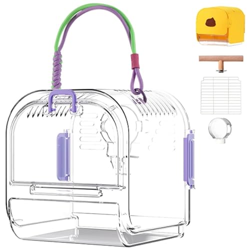 HUFENYU Tragbarer Vogelkäfig Aus Kunststoff, Leicht, Wasserdicht, Belüftet, Reise-Vogelkäfig for Outdoor-Abenteuer Und Camping, Leicht Zu Tragender Vogelträger for Vögel Und Wellensittiche(Purple) HUFENYU Tragbarer Vogelkäfig Aus Kunststoff, Leicht, Wasserdicht, Belüftet, Reise-Vogelkäfig for Outdoor-Abenteuer Und Camping, Leicht Zu Tragender Vogelträger for Vögel Und Wellensittiche(Purple) von HUFENYU