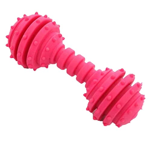 Robustes Haustierspielzeug, schweres, langlebiges Kauspielzeug aus Gummi for Hunde, Backenzähne, die bissfest klingen (Color : Rot) von HUFFA