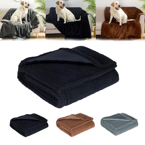 HUGGINS Blanket Waterproof Cuddly Blanket, for Sofa Bed Couch, Waterproof Cuddly Blanket Couch Soft Sofa Love Blanket, The Waterproof Cuddly Blanket,Multifunctional Blanket (L,Black) von HUGGINS