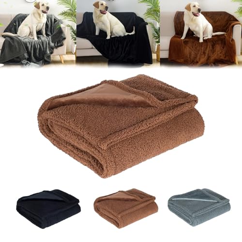 HUGGINS Blanket Waterproof Cuddly Blanket, for Sofa Bed Couch, Waterproof Cuddly Blanket Couch Soft Sofa Love Blanket, The Waterproof Cuddly Blanket,Multifunctional Blanket (L,Brown) von HUGGINS