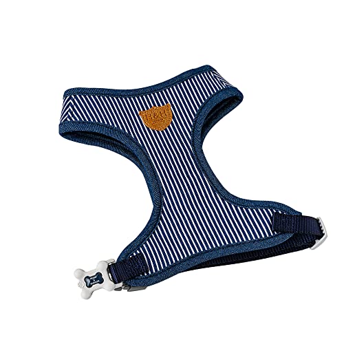 HUGO & HUDSON Hundegeschirr, kein Ziehen, verstellbare Hinterschnalle, Marineblau gestreift, L HUGO & HUDSON Hundegeschirr, kein Ziehen, verstellbare Hinterschnalle, Marineblau gestreift, L von HUGO & HUDSON