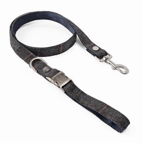 HUGO & HUDSON x Hackett Tweed-Hundeleine, grau Kariertes Fischgrätenmuster, 120 x 1,5 cm HUGO & HUDSON x Hackett Tweed-Hundeleine, grau Kariertes Fischgrätenmuster, 120 x 1,5 cm von HUGO & HUDSON