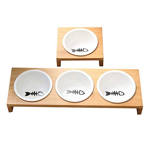Futternapf für Katzen und Hunde, Bambus-Geschirr aus Keramik, für Haustiere, Wassernapf von HUI JIN