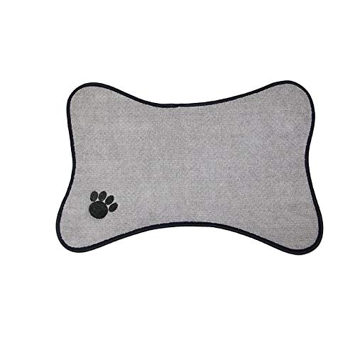 HUI JIN Mikrofaser-Napfmatte, waschbar, rutschfest, ideal für Hunde und Katzen, 30 cm x 45 cm, Grau von HUI JIN