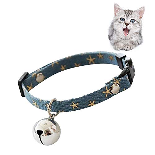 HUI JIN Stilvolles Katzenhalsband mit Sicherheitsschnalle und Glöckchen, verstellbar, für kleine Katzen und Kätzchen von HUI JIN