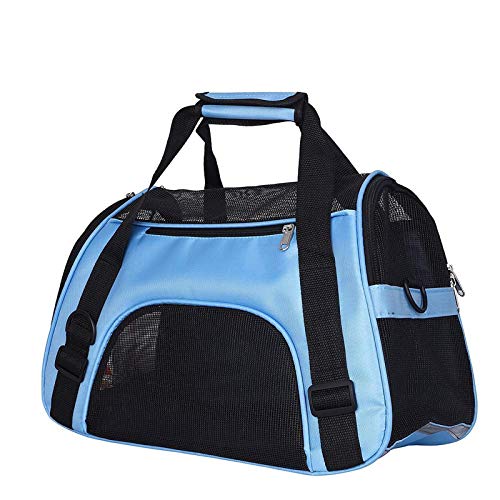 HUI JIN Transporttasche für Hunde und Katzen, weich, faltbar, Größe S, Blau von HUI JIN
