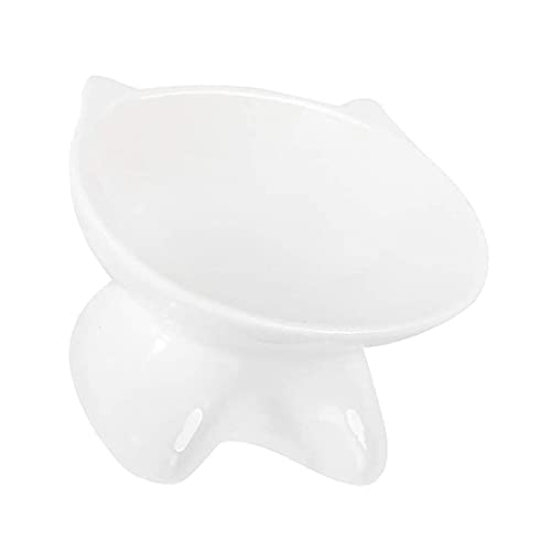 Weißer Keramiknapf für Katzen und Hunde, gekippt, erhöht, kein Verschütten von HUI JIN