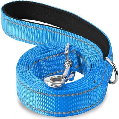 Abschleppseil für Katzen und Hunde, Halsband, Nachtreflexion, 1,2 m, 1,5 m, 1,8 m, Schutzseil, für Spaziergänge, Trainingsleine (Blau, 2,5 x 180 cm) von HUIJIQX