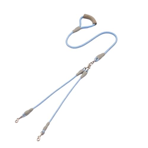 Hundeleine, mittlere Doppelkette, Doppelleine, 1 Schlepp, zwei Leinen mit Haustierbedarf (blau) von HUIJIQX