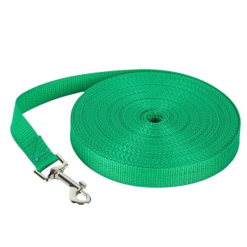 Langes Abschleppseil, Nylon, 6 Farben, 1,5 m, 1,8 m, 4,5 m, 6 m, 10 m, Haustier, Spazierengehen, Trainingsleine, Katzen, Hunde, Halsband, Leine (Grün, 10 m) von HUIJIQX