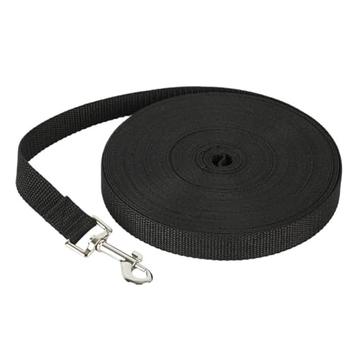 Langes Abschleppseil, Nylon, 6 Farben, 1,5 m, 1,8 m, 4,5 m, 6 m, 10 m, Haustier, Spazierengehen, Trainingsleine, Katzen, Hunde, Halsband, Leine (Schwarz, 6 m) von HUIJIQX
