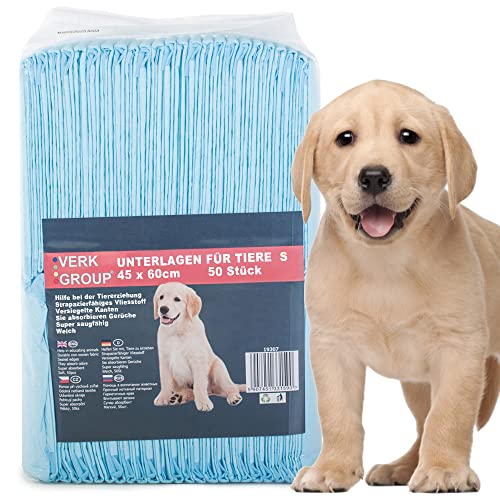Welpenunterlagen - 50 Stück im Set - GRÖßE S - Pinkeln Lernen - 45x60 - Katzentoilette - Welpenbett - Unterlage für Näpfe - WASSERDICHT - Absorbiert GerüChe Welpenunterlagen - 50 Stück im Set - GRÖßE S - Pinkeln Lernen - 45x60 - Katzentoilette - Welpenbett - Unterlage für Näpfe - WASSERDICHT - Absorbiert GerüChe von HUKITECH