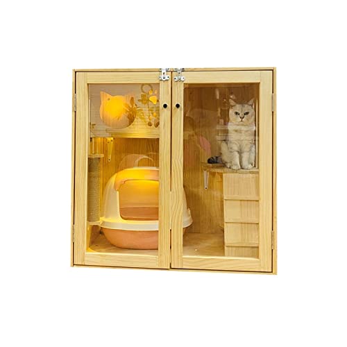 Katzenvilla Cat Villa Cat House Multi-Layer Design Cat Vitrine Cat Pet Cage, kann Haustiere innerhalb von 10 Catties unterbringen Großes Katzenhaus von HUMAJORY