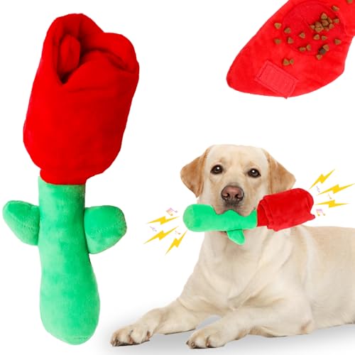 HUMLANJ Rose Hundespielzeug, Valentinstag Hundespielzeug Hund Puzzle Spielzeug Interaktives Hundespielzeug, Quietschendes und Knistern Hundespielzeug für kleine mittelgroße und große Rassen Hunde HUMLANJ Rose Hundespielzeug, Valentinstag Hundespielzeug Hund Puzzle Spielzeug Interaktives Hundespielzeug, Quietschendes und Knistern Hundespielzeug für kleine mittelgroße und große Rassen Hunde von HUMLANJ