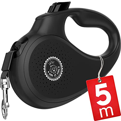 HUND IST KÖNIG® Rollleine Hundeleine 5m für kleine & große Hunde | Hochwertige Hundeleine ausziehbar mit bequemen Griff | Robuste Ausziehleine | 15-50kg von HUND IST KÖNIG