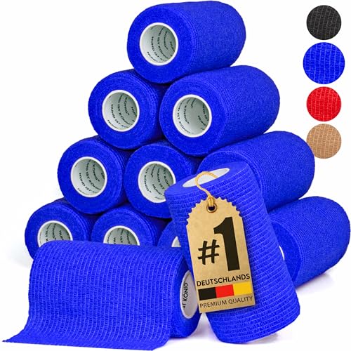 HUND IST KÖNIG Verband selbstklebend, elastische Binde 12x4,7m Bandage, Haftbandage für Mensch & Tier, Fixierbinde selbsthaftend von HUND IST KÖNIG