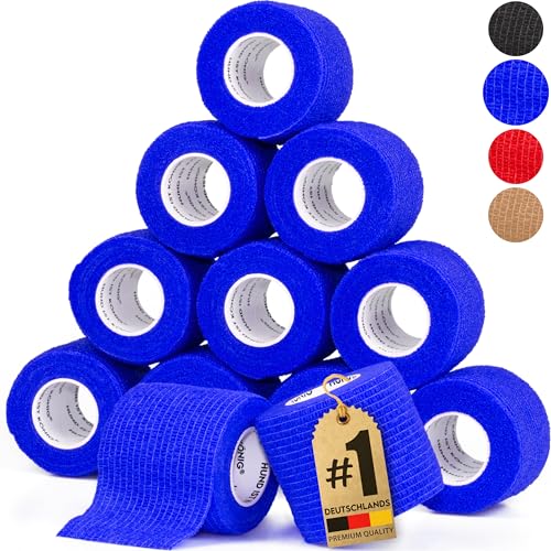 HUND IST KÖNIG Verband selbstklebend, elastische Binde 12x4,7m selbstklebende Bandage, Haftbandage selbstklebend für Mensch & Tier, Binden Verband, Fixierbinde selbsthaftend von HUND IST KÖNIG