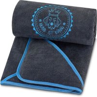 HUND IST KÖNIG ® Hundehandtuch extra saugfähig | Hunde Handtuch aus Mikrofaser mit 4 Eingriffen blau/ grau von HUND IST KÖNIG