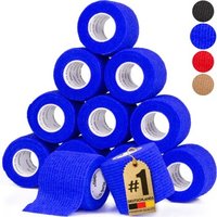 HUND IST KÖNIG Verband selbstklebend, Selbstklebende Bandage für Mensch & Tier (12 Stk) blau 5 cm, 47 m von HUND IST KÖNIG