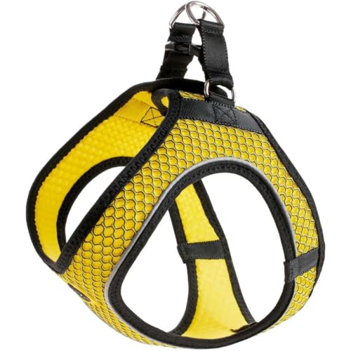 HUNTER HILO COMFORT BVB Hundegeschirr, mit 3D-Mesh-Material, reflektierend, M, gelb von HUNTER