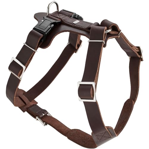 HUNTER Aalborg Hundegeschirr, Leder, M-L/1, Dunkelbraun von HUNTER