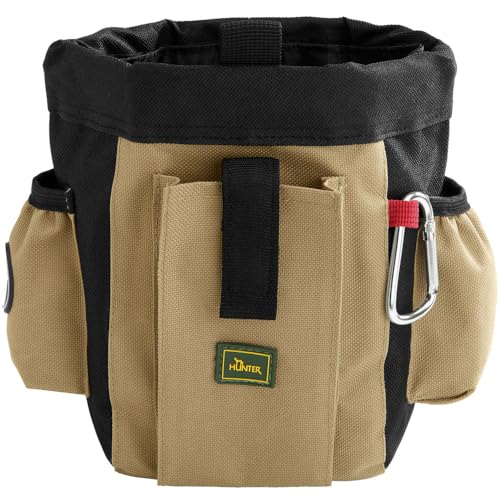 HUNTER Bugrino profi Gürteltasche, Futterbeutel, Leckerlitasche, für Training und Ausbildung, 22 x 18,5 cm, schwarz/beige von HUNTER