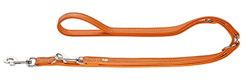 HUNTER CANNES Verstellbare Führleine für Hunde, Leder, Nappaleder, weich, edel, elegant, 2,0 x 200 cm, orange HUNTER CANNES Verstellbare Führleine für Hunde, Leder, Nappaleder, weich, edel, elegant, 2,0 x 200 cm, orange von HUNTER