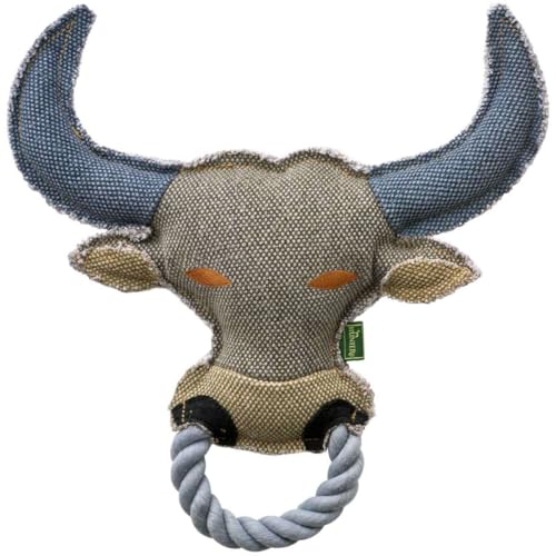 HUNTER CANVAS RING OX Hundespielzeug, Vintage-Style, mit Baumwolle, Quietschspielzeug, Ochse, 26 cm HUNTER CANVAS RING OX Hundespielzeug, Vintage-Style, mit Baumwolle, Quietschspielzeug, Ochse, 26 cm von HUNTER