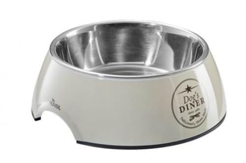 HUNTER Cambridge Melamin-Napf, Futternapf, Trinknapf, für Hunde und Katzen, mit Edelstahlnapf, 160 ml, creme/braun von HUNTER