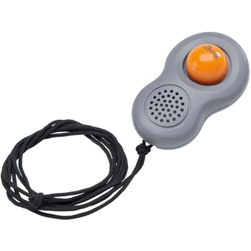 HUNTER Clicker, mit Umhängeband und Fingerschlaufe Farbe Grau/Orange, Größe One-Size von HUNTER