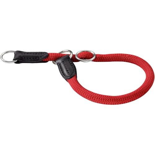 HUNTER Freestyle Dressurhalsung, Hundehalsband, Zugstopper, Robust, Wetterfest, 45 (M), Rot von HUNTER