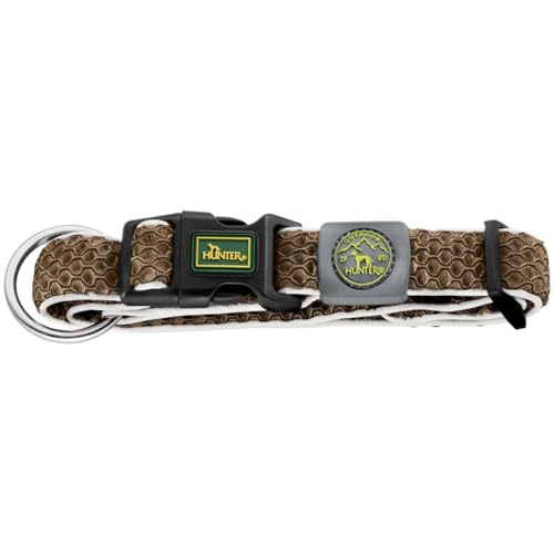 HUNTER Hundehalsung HILO VARIO PLUS, Farbe: braun, innovatives 3D-Mesh-Material, atmungsaktiv, leichter Kühleffekt bei Wärme, reflektierend, stufenlos verstellbar, angenehm leicht, Größe: L-XL von HUNTER