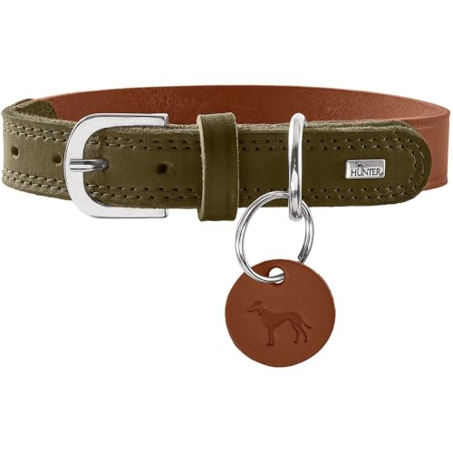 HUNTER Hundehalsband LEMVIG, Farbe: Cognac/Oliv, Leder, belastbar & strapazierfähig, angenehm weich, komfortabel, elegant & trendig, Made in Germany, Größe: 65 HUNTER Hundehalsband LEMVIG, Farbe: Cognac/Oliv, Leder, belastbar & strapazierfähig, angenehm weich, komfortabel, elegant & trendig, Made in Germany, Größe: 65 von HUNTER