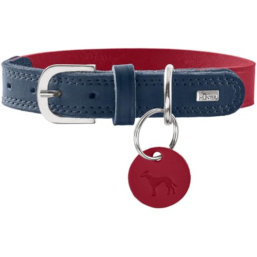 HUNTER Hundehalsband LEMVIG, Farbe: rot/dunkelblau, Leder, belastbar & strapazierfähig, angenehm weich, komfortabel, elegant & trendig, Made in Germany, Größe: 55 HUNTER Hundehalsband LEMVIG, Farbe: rot/dunkelblau, Leder, belastbar & strapazierfähig, angenehm weich, komfortabel, elegant & trendig, Made in Germany, Größe: 55 von HUNTER