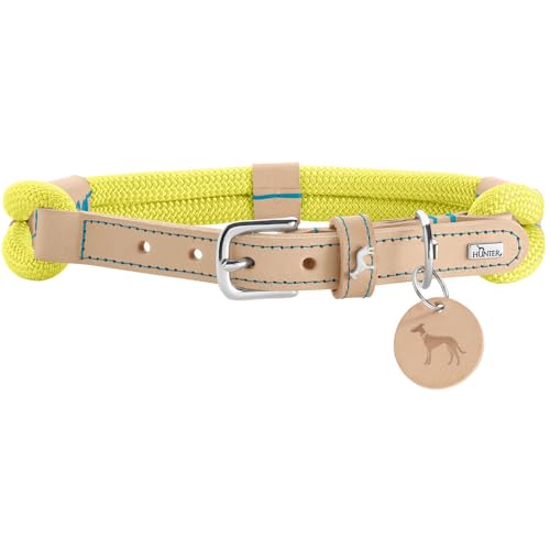 HUNTER Hundehalsband Malia, Farbe: Limette/Natur, aus geschmeidigem Tau & robustem Leder, leicht, strapazierfähig, moderner & eleganter Look, frische Farben, Made in Germany, Größe: 45 HUNTER Hundehalsband Malia, Farbe: Limette/Natur, aus geschmeidigem Tau & robustem Leder, leicht, strapazierfähig, moderner & eleganter Look, frische Farben, Made in Germany, Größe: 45 von HUNTER