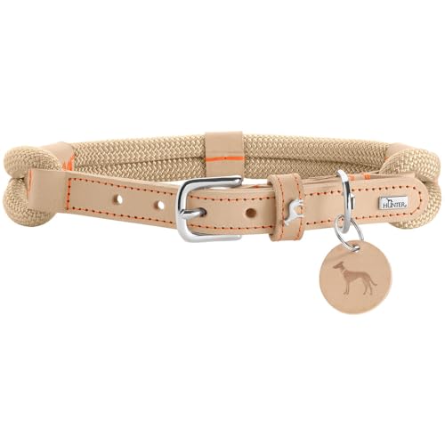 HUNTER Hundehalsband Malia, Farbe: beige/Natur, aus geschmeidigem Tau & robustem Leder, leicht, strapazierfähig, moderner & eleganter Look, frische Farben, Made in Germany, Größe: 45 HUNTER Hundehalsband Malia, Farbe: beige/Natur, aus geschmeidigem Tau & robustem Leder, leicht, strapazierfähig, moderner & eleganter Look, frische Farben, Made in Germany, Größe: 45 von HUNTER