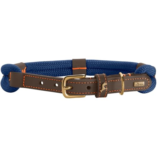 HUNTER Hundehalsband Malia, Farbe: dunkelblau/Dunkelbraun, aus geschmeidigem Tau & robustem Leder, leicht, strapazierfähig, moderner & eleganter Look, frische Farben, Made in Germany, Größe: 50 HUNTER Hundehalsband Malia, Farbe: dunkelblau/Dunkelbraun, aus geschmeidigem Tau & robustem Leder, leicht, strapazierfähig, moderner & eleganter Look, frische Farben, Made in Germany, Größe: 50 von HUNTER