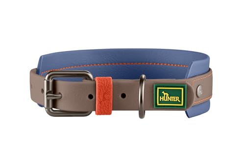 HUNTER Hundehalsband Havanna, Farbe: Taupe/Rauchblau, Strukturgewebe mit Kunststoffummantelung, breit, komfortabel, langlebig, reißfest, witterungsbeständig, pflegeleicht, Gunmetal-Look, Größe: 60 HUNTER Hundehalsband Havanna, Farbe: Taupe/Rauchblau, Strukturgewebe mit Kunststoffummantelung, breit, komfortabel, langlebig, reißfest, witterungsbeständig, pflegeleicht, Gunmetal-Look, Größe: 60 von HUNTER