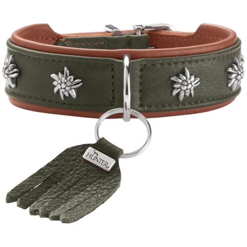 HUNTER Hundehalsband MÜNCHEN Farbe: grün/Cognac, Leder, edle Trachten-Details, weich und robust, fellschonend, luxuriös, ökologisch hergestellt, nachhaltig, Made in Germany, Größe: 47 HUNTER Hundehalsband MÜNCHEN Farbe: grün/Cognac, Leder, edle Trachten-Details, weich und robust, fellschonend, luxuriös, ökologisch hergestellt, nachhaltig, Made in Germany, Größe: 47 von HUNTER