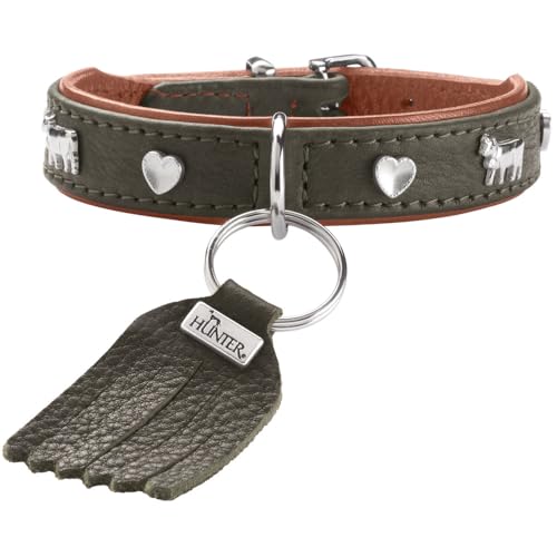 HUNTER Hundehalsband MÜNCHEN Mini, Farbe: grün/Cognac, für kleine Hunde und Welpen, Leder, edle Trachten-Details, weich und robust, fellschonend, luxuriös, nachhaltig, Made in Germany, Größe: 30 HUNTER Hundehalsband MÜNCHEN Mini, Farbe: grün/Cognac, für kleine Hunde und Welpen, Leder, edle Trachten-Details, weich und robust, fellschonend, luxuriös, nachhaltig, Made in Germany, Größe: 30 von HUNTER