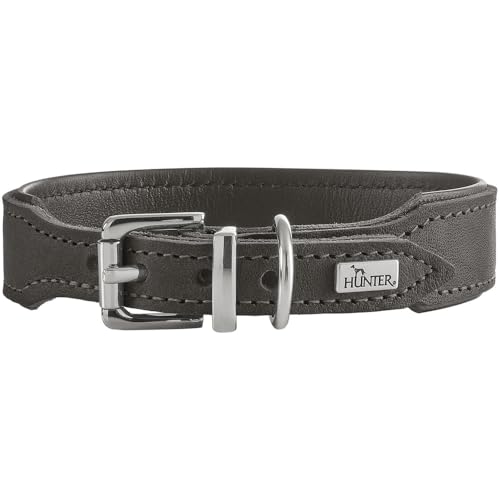 HUNTER Hundehalsband Malta, Farbe: steingrau, aus gefettetem Softvollrindleder, weich unterlegt, strapazierfähig, Brillante Farben, handgefertigt, Made in Germany, Größe: 47 HUNTER Hundehalsband Malta, Farbe: steingrau, aus gefettetem Softvollrindleder, weich unterlegt, strapazierfähig, Brillante Farben, handgefertigt, Made in Germany, Größe: 47 von HUNTER
