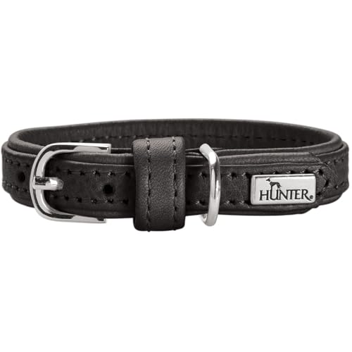 HUNTER Hundehalsband SOHO Mini, Farbe: schwarz, Rindsleder, weich & geschmeidig, fellschonend, leicht, für kleine Hunde & Welpen, Made in Germany, Größe: 24 HUNTER Hundehalsband SOHO Mini, Farbe: schwarz, Rindsleder, weich & geschmeidig, fellschonend, leicht, für kleine Hunde & Welpen, Made in Germany, Größe: 24 von HUNTER