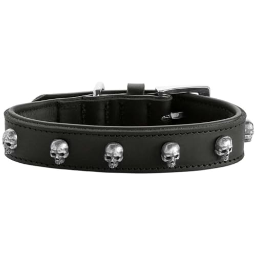 HUNTER Hundehalsband Tijuana, Farbe: schwarz, hochwertiges Rindsleder, weich unterlegt, fellschonend, Handarbeit, dekorative Totenköpfe, robust & modisch, Made in Germany, Größe: 55 HUNTER Hundehalsband Tijuana, Farbe: schwarz, hochwertiges Rindsleder, weich unterlegt, fellschonend, Handarbeit, dekorative Totenköpfe, robust & modisch, Made in Germany, Größe: 55 von HUNTER