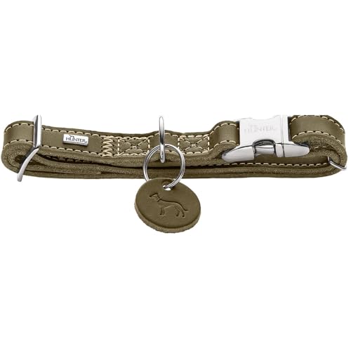 HUNTER Hundehalsung Aalborg ALU-Strong, Farbe: Oliv, weiches Leder, Aluminium-Klickverschluss, stufenlos verstellbar, robust, elegant & zeitlos, Made in Germany, Größe: L HUNTER Hundehalsung Aalborg ALU-Strong, Farbe: Oliv, weiches Leder, Aluminium-Klickverschluss, stufenlos verstellbar, robust, elegant & zeitlos, Made in Germany, Größe: L von HUNTER