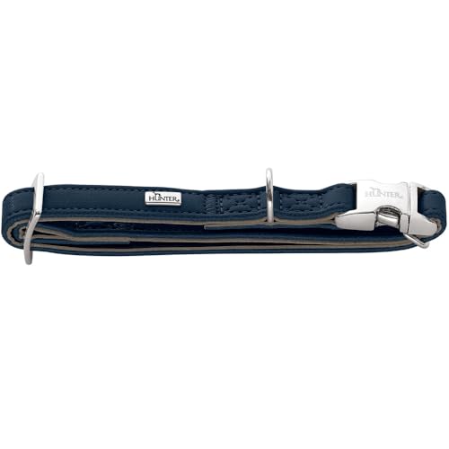 HUNTER Hundehalsung Amalfi ALU-Strong, Farbe: Marineblau, Kunstleder in Nappa-Optik, vegan, stufenlos verstellbar, mit Alu-Strong Verschluss, Made in Germany, Größe 40-55/L HUNTER Hundehalsung Amalfi ALU-Strong, Farbe: Marineblau, Kunstleder in Nappa-Optik, vegan, stufenlos verstellbar, mit Alu-Strong Verschluss, Made in Germany, Größe 40-55/L von HUNTER