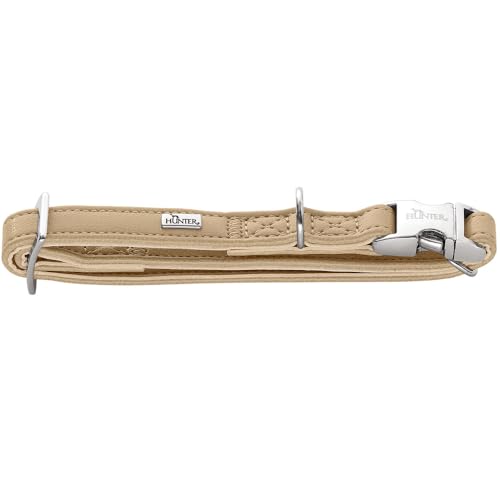 HUNTER Hundehalsung Amalfi ALU-Strong, Farbe: beige, Kunstleder in Nappa-Optik, vegan, stufenlos verstellbar, mit Alu-Strong Verschluss, Made in Germany, Größe 40-55/L HUNTER Hundehalsung Amalfi ALU-Strong, Farbe: beige, Kunstleder in Nappa-Optik, vegan, stufenlos verstellbar, mit Alu-Strong Verschluss, Made in Germany, Größe 40-55/L von HUNTER