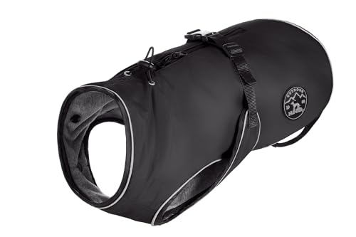 HUNTER Hundemantel Uppsala, Farbe: schwarz, 2in1 Design mit herausknüpfbarem Innenfutter, wasserabweisend, reflektierende Paspeln, geschlossene Bauchseite, optimaler Sitz, Größe: 27,5 von HUNTER